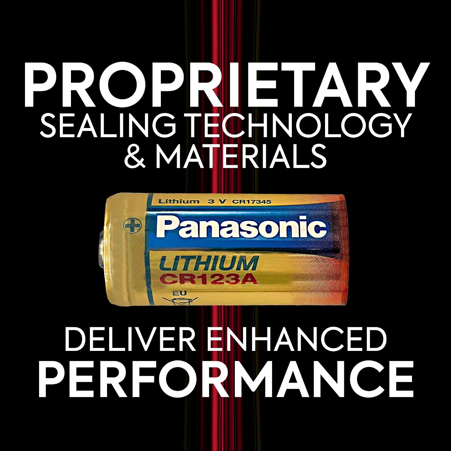 Panasonic CR123A 3V Long Lasting Lithium Batteries for Tactical Flashlights, Home Security Systems, Cameras, Lighting