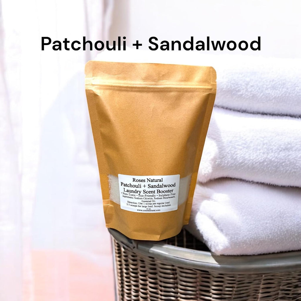 Laundry Scent Booster, Patchouli + Sandalwood, 16oz, Plant-Based, Non-Toxic