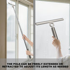 Extendable Squeegee for Glass Doors with 10-Inch Silicone Blade