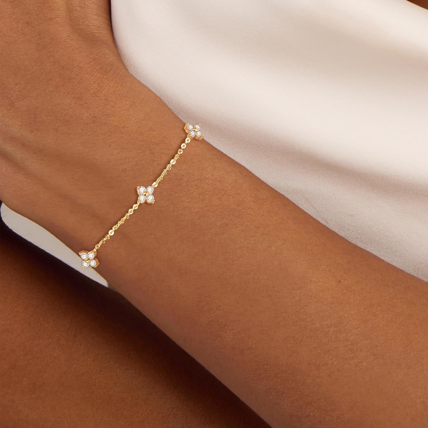 Tennis Necklace Bracelet for Women, Dainty Sterling Sliver Choker Necklace Crystal Link Bracelet Stud Earrings for