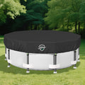 18FT Round Pool Covers for Above Ground Pools, Round Swimming Pool Cover [Upgrade 420D Thicker] Protective Leaf