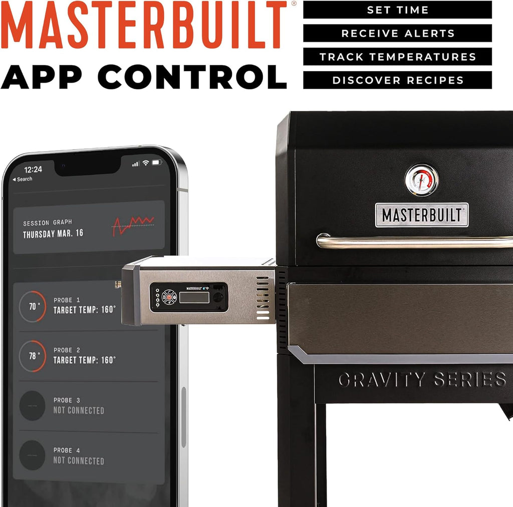 Gravity Series 1050 Smoker Grill - Digital Charcoal Combo Grill with Free App, 1,050 Cooking Square Inches in Black