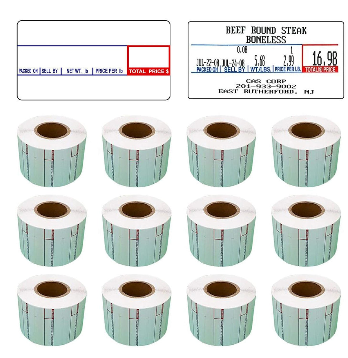 LST-8000 Printing Scale Label, 58 x 30 mm, Non-UPC, 12 Rolls Per Case