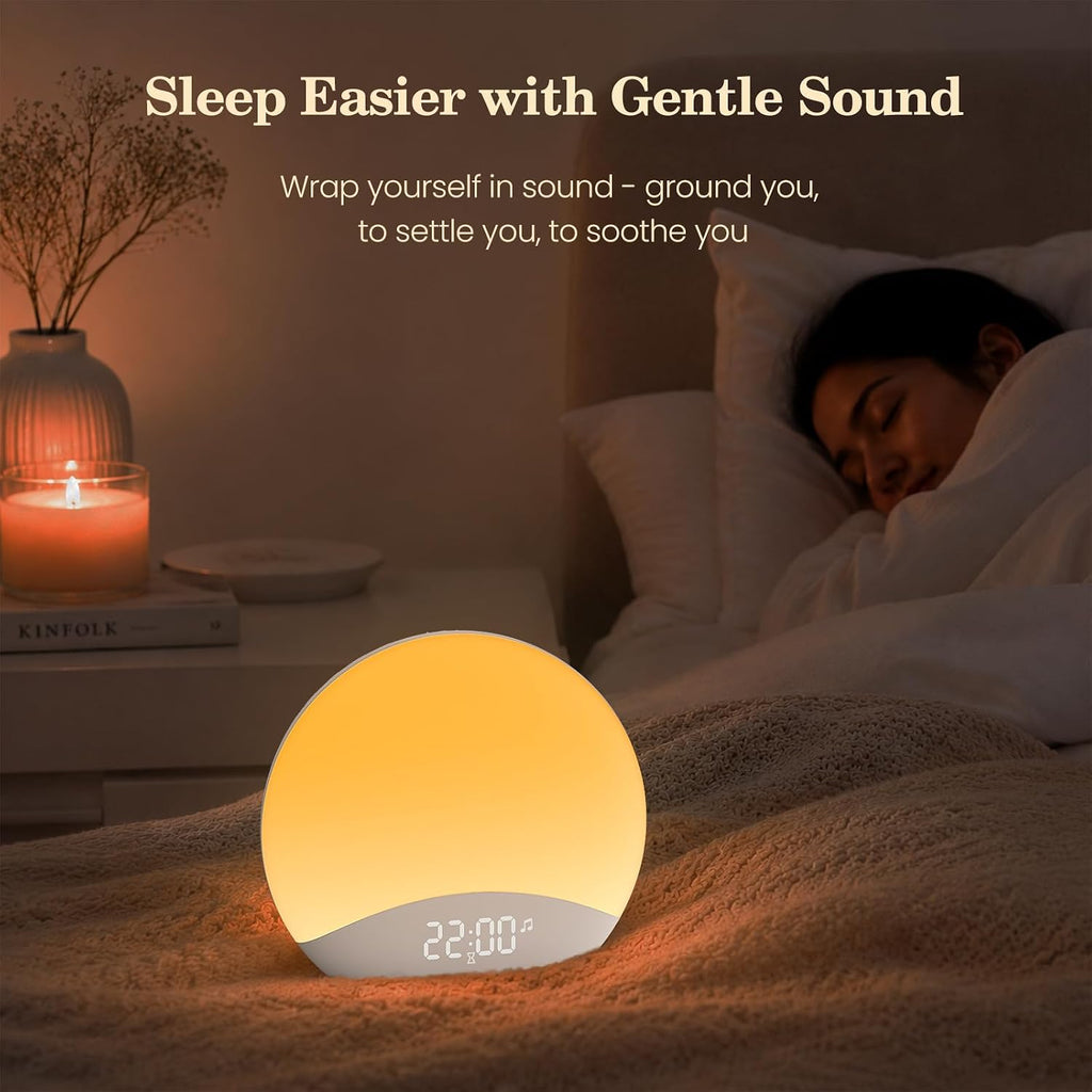 Sound Machine Sunrise Alarm Clock with Night Light for Bedrooms | 26 Nature Inspired Sleep Sounds, 0-100% Dimmable