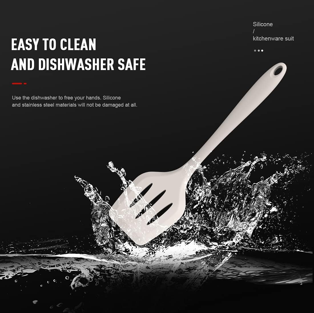 Silicone Cooking Utensils Set - 446°F Heat Resistant Kitchen Utensils,Turner Tongs,Spatula,Spoon,Brush,Whisk,Kitchen