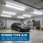 4FT LED T8 Type A+B Tube Lights, 24W(65W Equivalent), 3200LM, 6000K