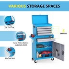 5-Drawer Rolling Tool Chest, Tool Storage Cabinet w/Drawers, Lockable Wheels, Detachable Top & Adjustable Shelf