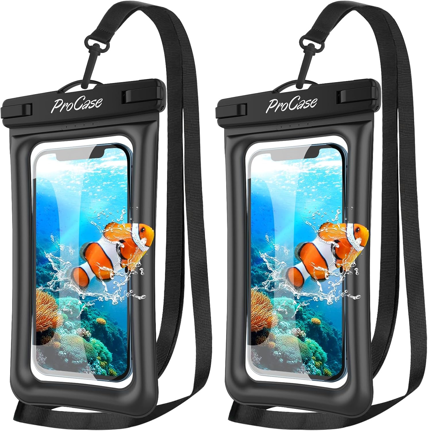 2 Pack Floating Waterproof Phone Pouch, IPX8 Dry Bag for 7" Phones | Fits iPhone 17/16/15/14, Galaxy S24/S23 & Pixel