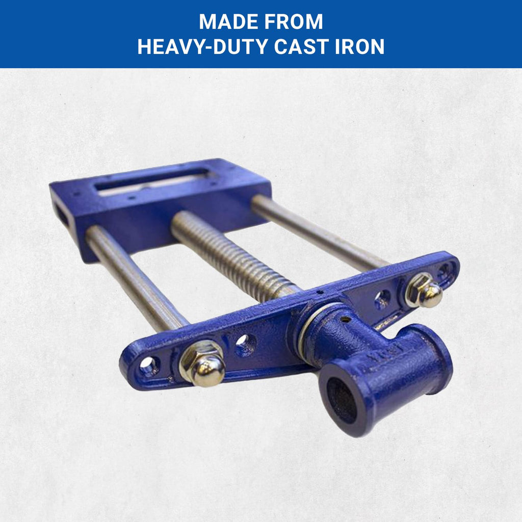 Yost Vises F9WW Front Vise | 9 Inch Woodworking Vise with guide bars | Blue