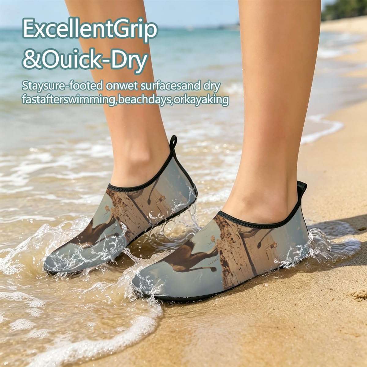 Lion Water Shoes for Women Men, Barefoot Quick-Dry Aqua Socks for Swim Yoga Beach Pool Surf Exercise