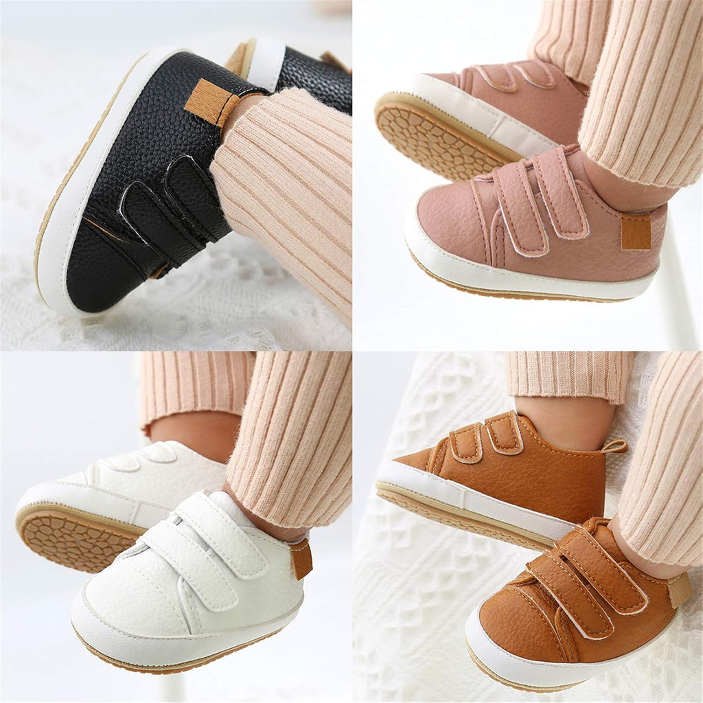 Unisex Baby Boys Girls High-Top Ankle Sneakers Soft Rubber Sole Infant Crib Shoes Toddler First Walkers