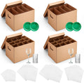 4 Sets Kitchen Moving Boxes with Divider Kits for Dish Wine Glass