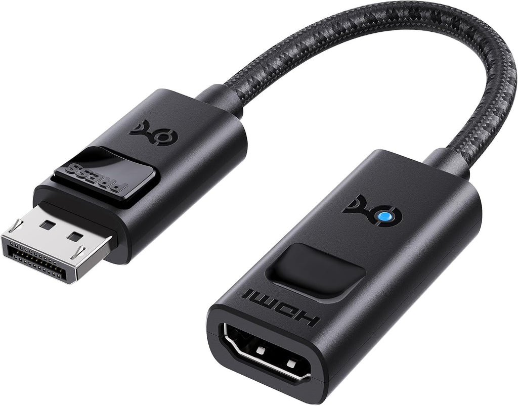 8K Unidirectional DisplayPort 1.4 to HDMI 2.1 Adapter | 8K@60Hz / 4K@240Hz, DisplayPort to HDMI 2.1 Cable Adapter