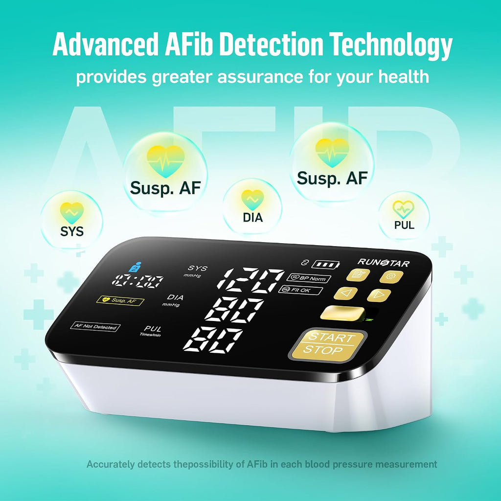 Smart Blood Pressure Monitor for Home Use, with Wide Upper Arm Blood Pressure Cuff (8.6'' -17.3''), FSA&HSA Eligible