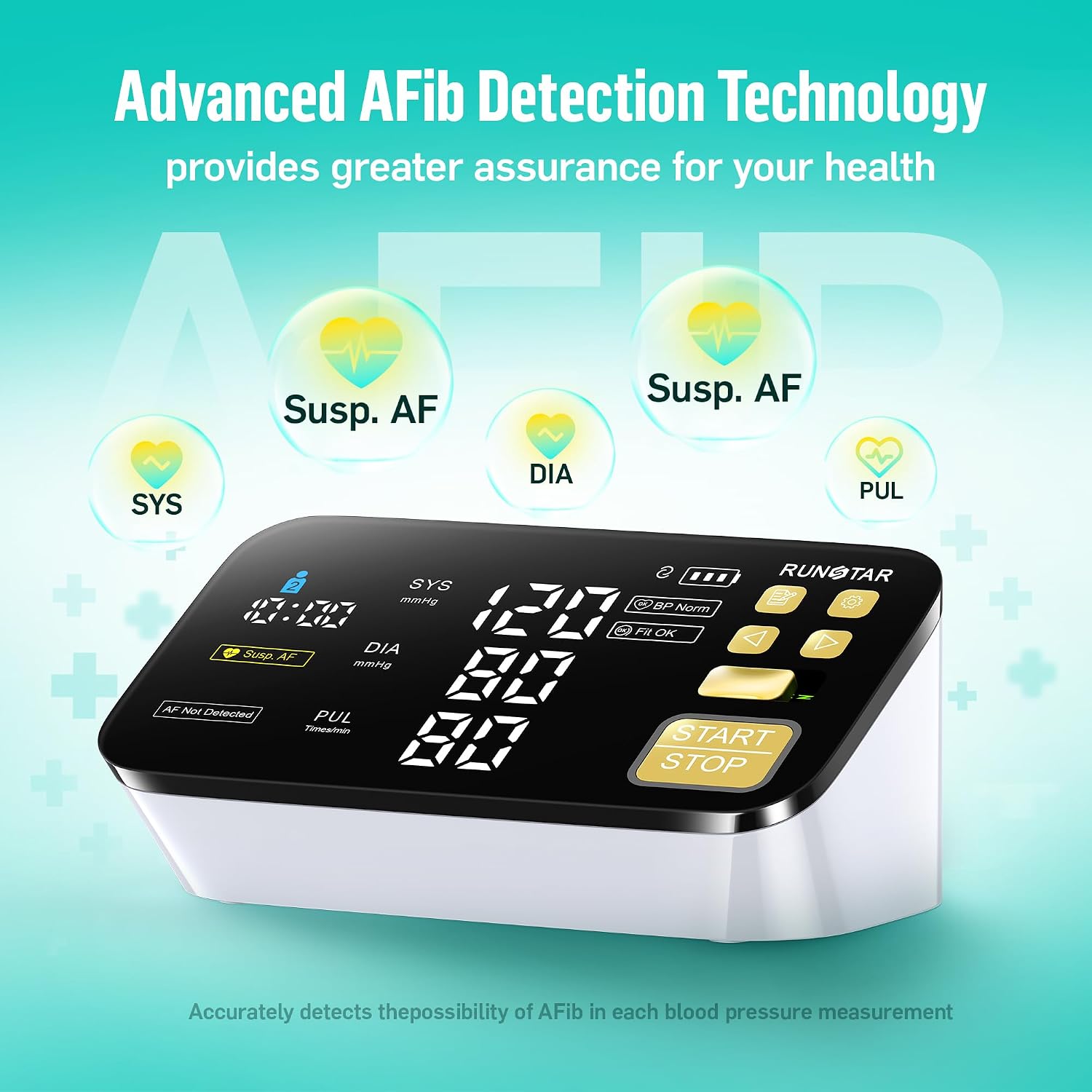 Smart Blood Pressure Monitor for Home Use, with Wide Upper Arm Blood Pressure Cuff (8.6'' -17.3''), FSA&HSA Eligible