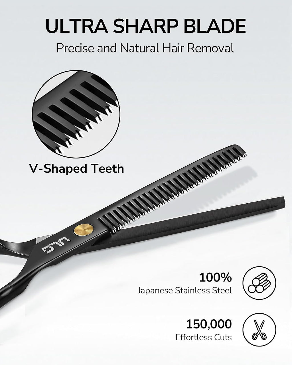 Professional Thinning Shears for Hair Cutting - 6.5’’ Hair Thinning Scissors, Ultra Sharp Japanese Stainless Steel