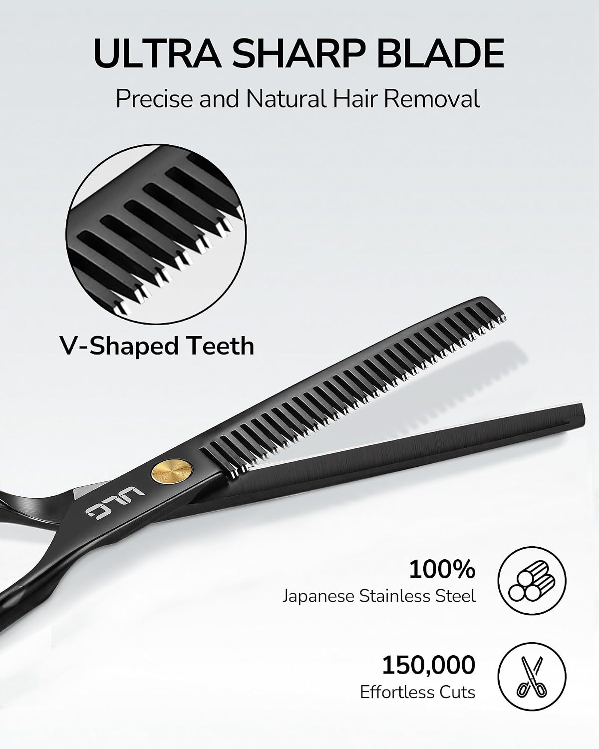 Professional Thinning Shears for Hair Cutting - 6.5’’ Hair Thinning Scissors, Ultra Sharp Japanese Stainless Steel