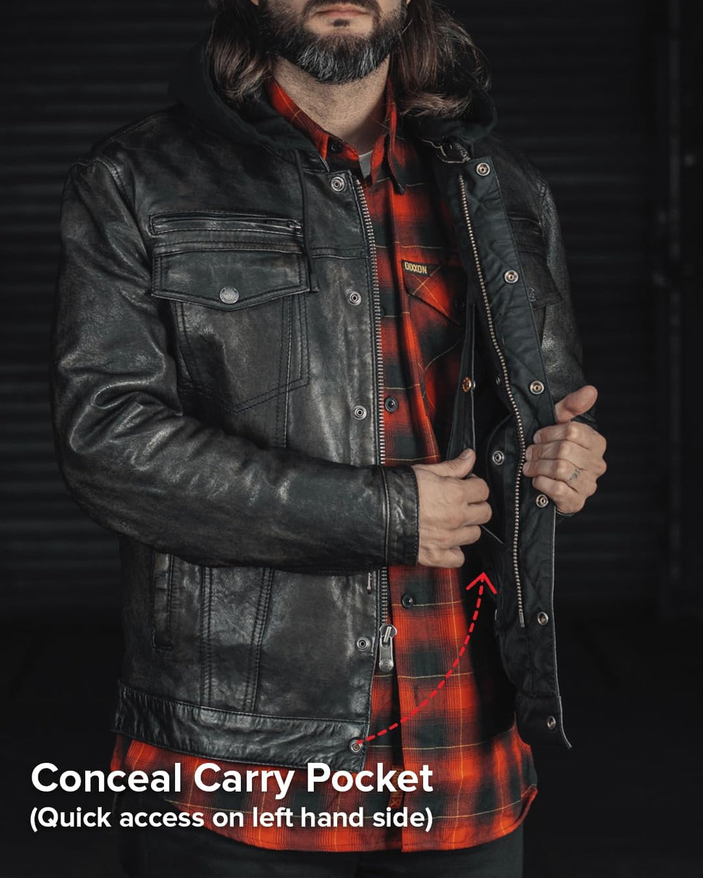 Vendetta - Leather Motorcycle Jacket For Men & Biker Leather Jacket With Armor Pockets Removable Thermal Liner