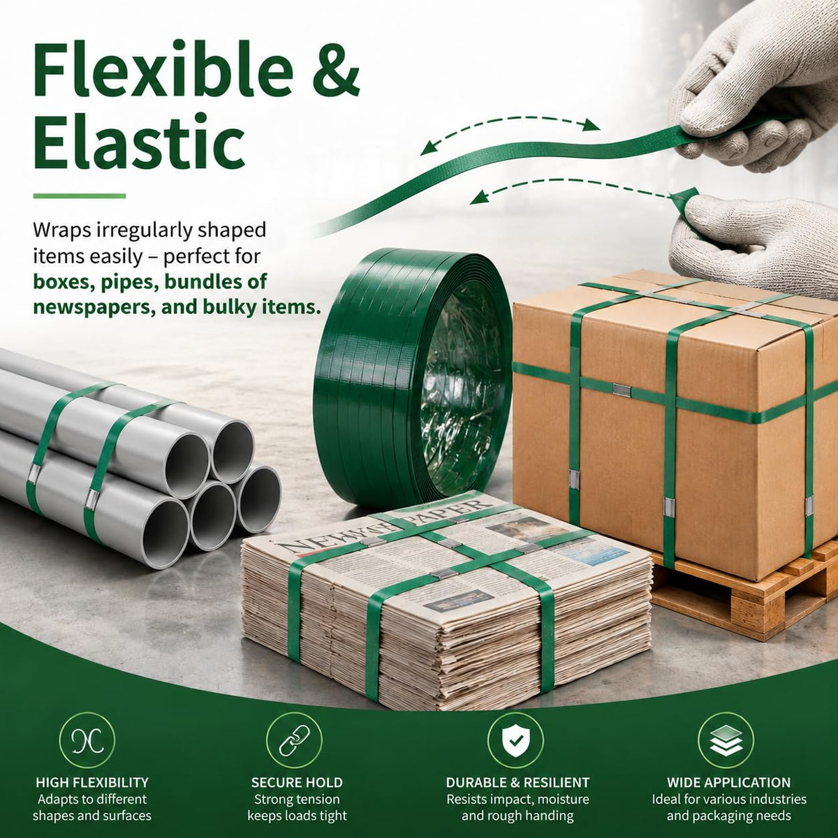 1000ft 5/8'' Polyester (PET) Strapping and 100Pc Metal Seals