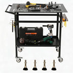 36x24in Welding Table 800LBS Mobile Workbench with 4 Wheels & Fixed Base