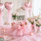 Pink Tulle Fabric Roll 6 Inch x 100 Yards Tulle Ribbon