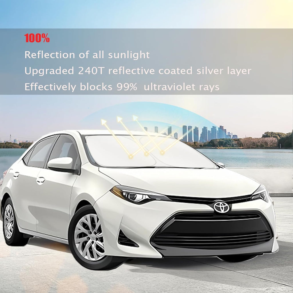 Toyota Corolla Windshield Sun Shade Cover for 2014-2025 Toyota Corolla 4-Layers Front Window Shade 240T Sunshade Sun