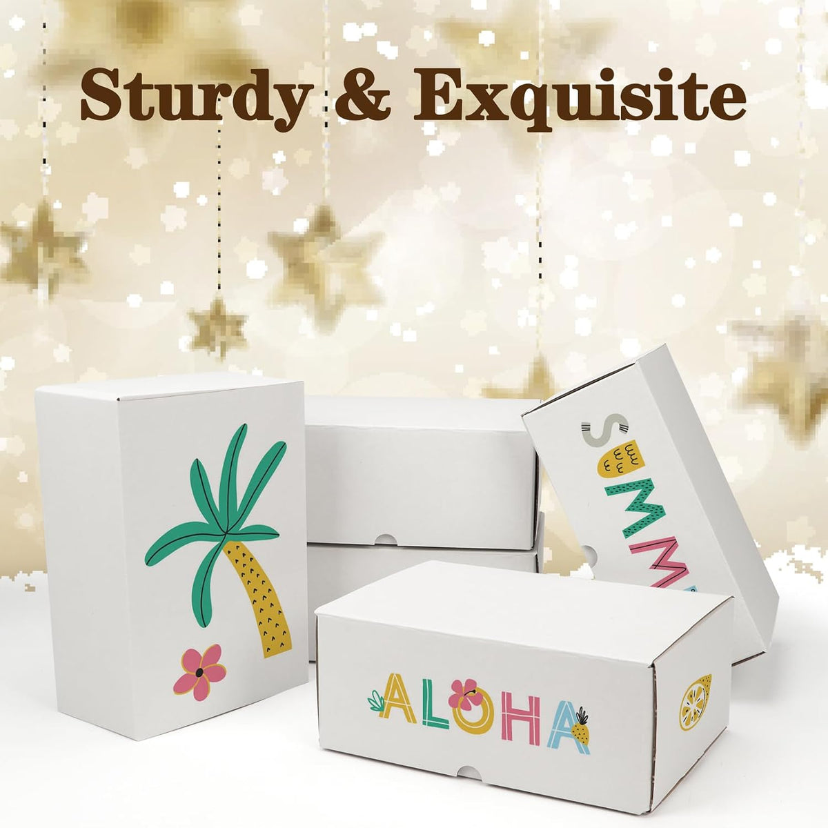 10x7x4 White Shipping Boxes Set of 25, Corrugated Cardboard Box 10 x 7 x 4 for Mailing Packing Gifts, Shipping Small