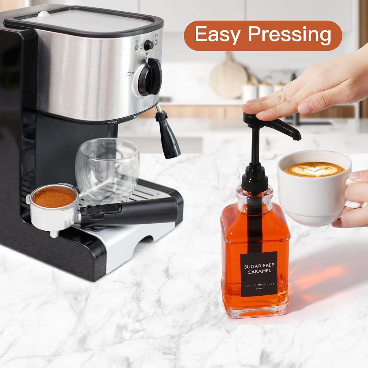 16oz Coffee Syrup Dispenser 2-Pack with BPA-free Plastic Pump