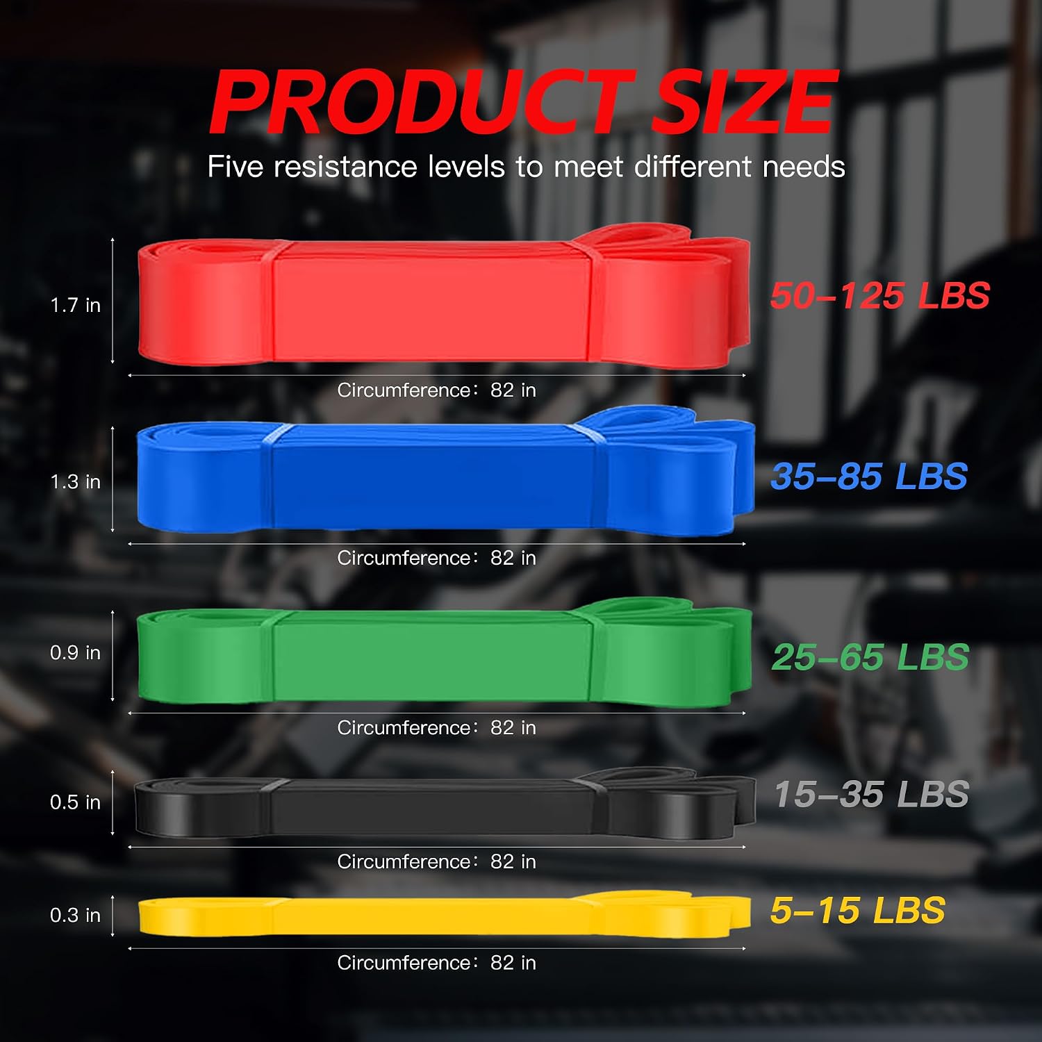 Pull Up Bands, Resistance Bands Set, Exercise Workout Bands for Men & Women, Ideal for Body Stretching, Physical