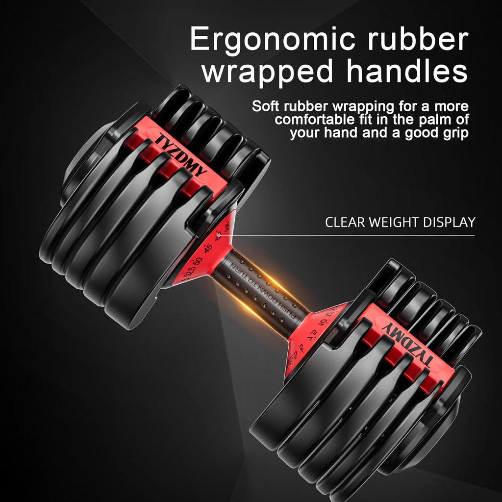 Adjustable Dumbbells Set of 2，Free Weights Dumbbells Set，Adjustable Dumbbell Set，52.5 lbs pair 105 lbs，15 in 1，for