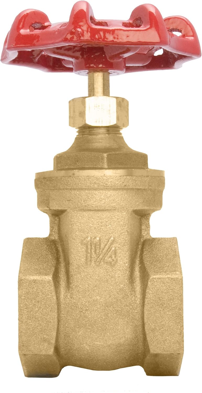 1-1/4" Brass Gate Valve - 200WOG, FxF NPT