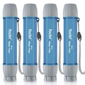 Emergency Water Filter Straw for Survival, Camping & Hiking, 4 Pack | Personal Water Filter, Portable Water Purifier