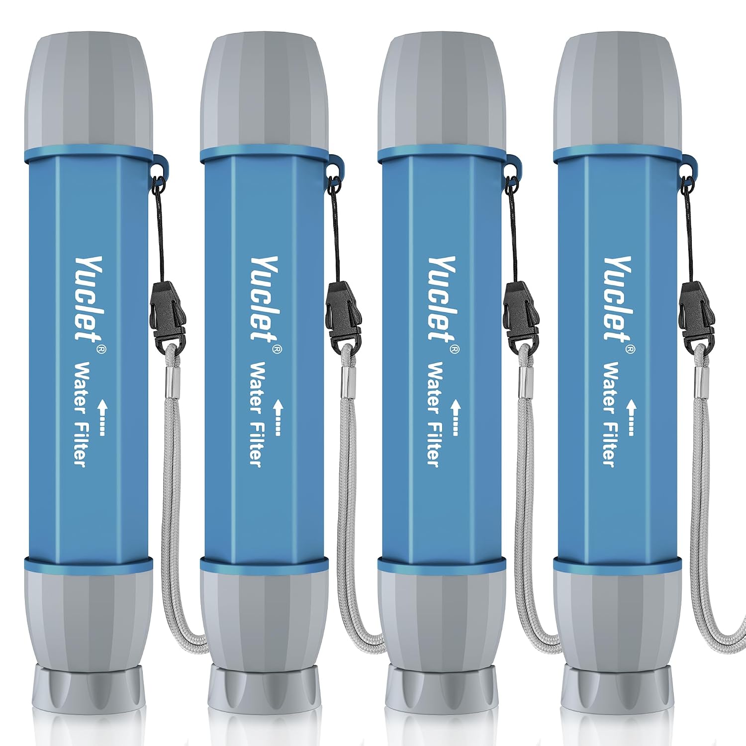 Emergency Water Filter Straw for Survival, Camping & Hiking, 4 Pack | Personal Water Filter, Portable Water Purifier
