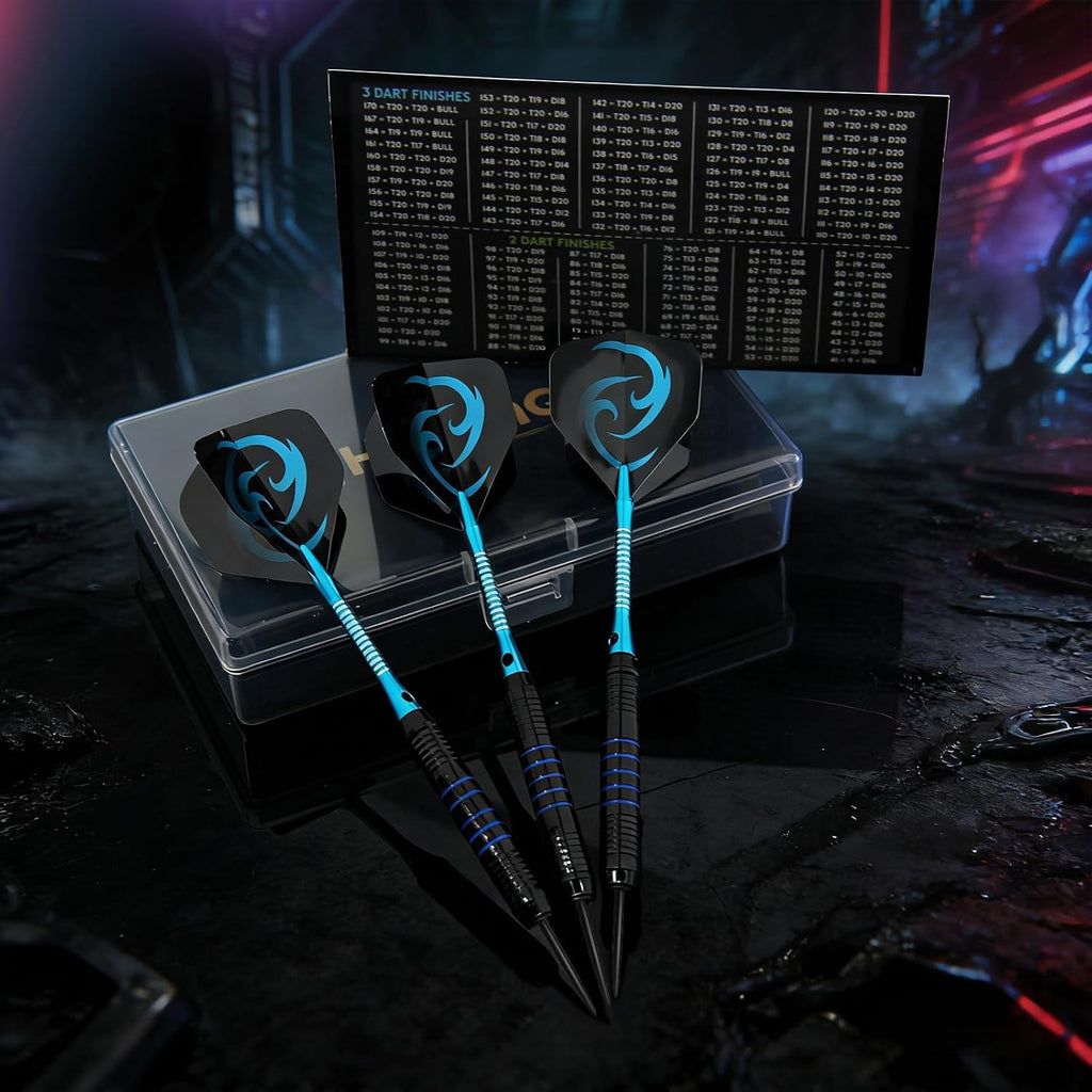Darts 24g Steel Tip Darts Set 12 Pack – Professional Darts Metal tip Aluminum Shafts with Dart Sharpener, Darts