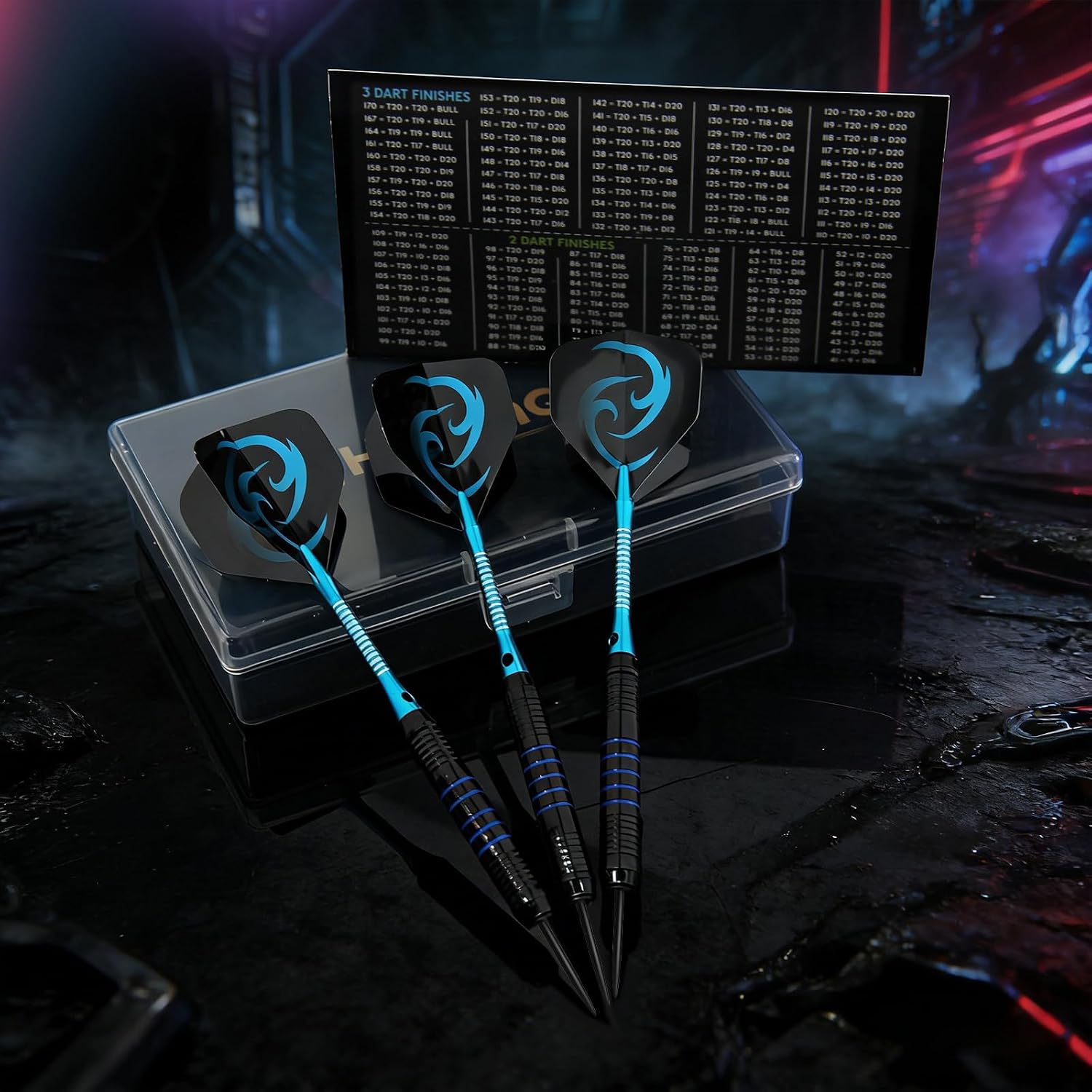 Darts 24g Steel Tip Darts Set 12 Pack – Professional Darts Metal tip Aluminum Shafts with Dart Sharpener, Darts