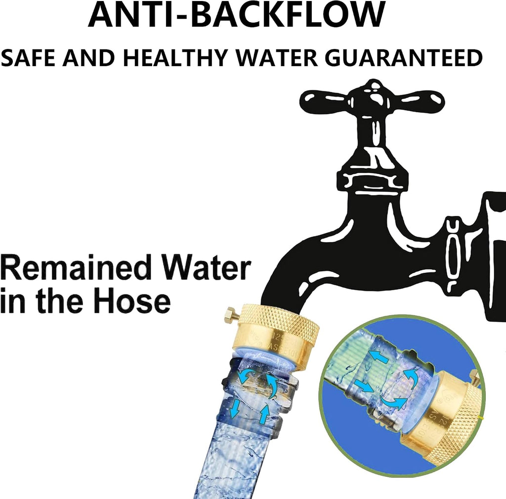 2 Pack Faucet Vacuum Breaker, 3/4 Inch Solid Brass Hose Bib Backflow Preventer for Garden Spigot RV