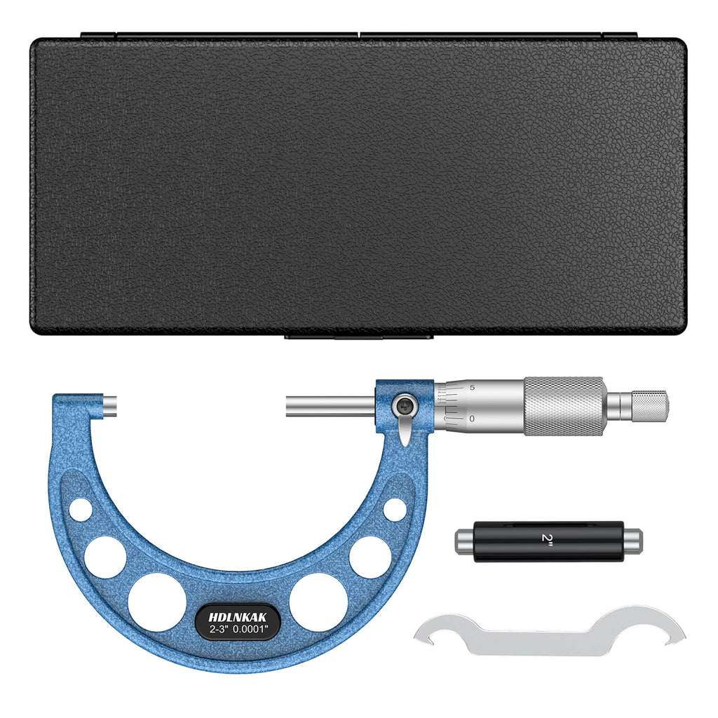 HDLNKAK Outside Micrometer 2-3", 0.0001" Graduation Micrometer Set