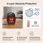 Space Heater for Indoor Use with Remote, Digital Display, Touch Key