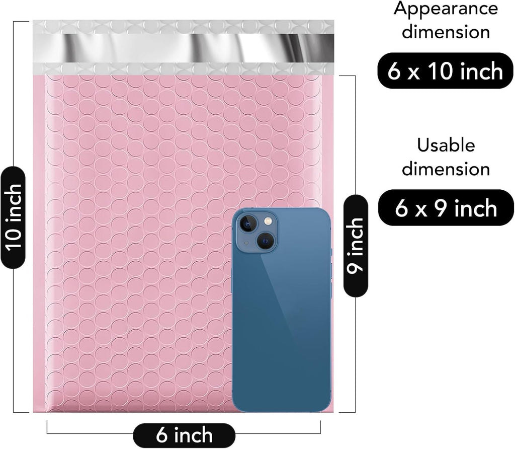 Bubble Mailers 6x10 Inch 500 Pack Padded Envelopes Usable Size 6x9"