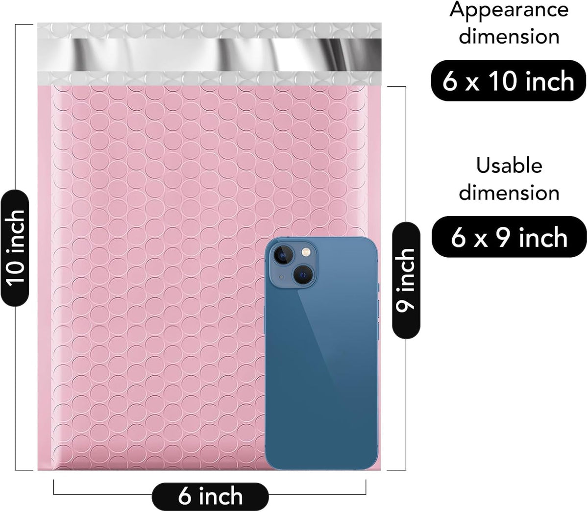Bubble Mailers 6x10 Inch 500 Pack Padded Envelopes Usable Size 6x9"