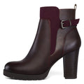 Women's Ankle Boots Side Zip Chunky Stacked Heel Booties with Wide