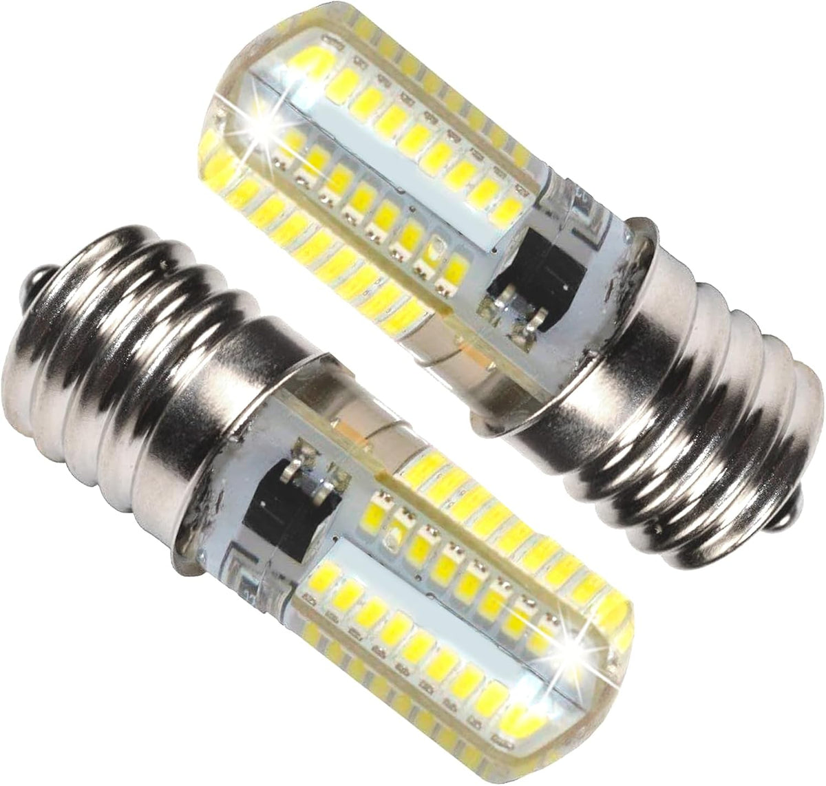 HQRP 2-Pack 110V E17 Base Silicone Crystal Dimmable LED Bulbs Warm White Compatible with LG 6912W1Z004B Microwave Light Bulb Replacement
