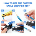 Knoweasy Coaxial Compression Tool Kit with Coax Cable Crimper