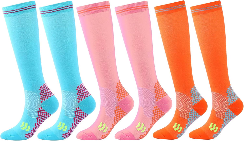 3 Pairs Compression Socks for Women 20-30 mmhg Knee High, Womens Compression Socks Compression Stockings for Women