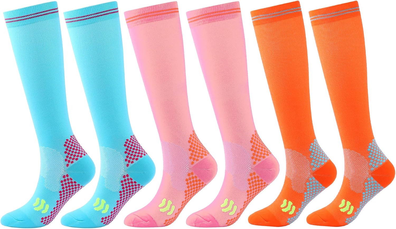 3 Pairs Compression Socks for Women 20-30 mmhg Knee High, Womens Compression Socks Compression Stockings for Women