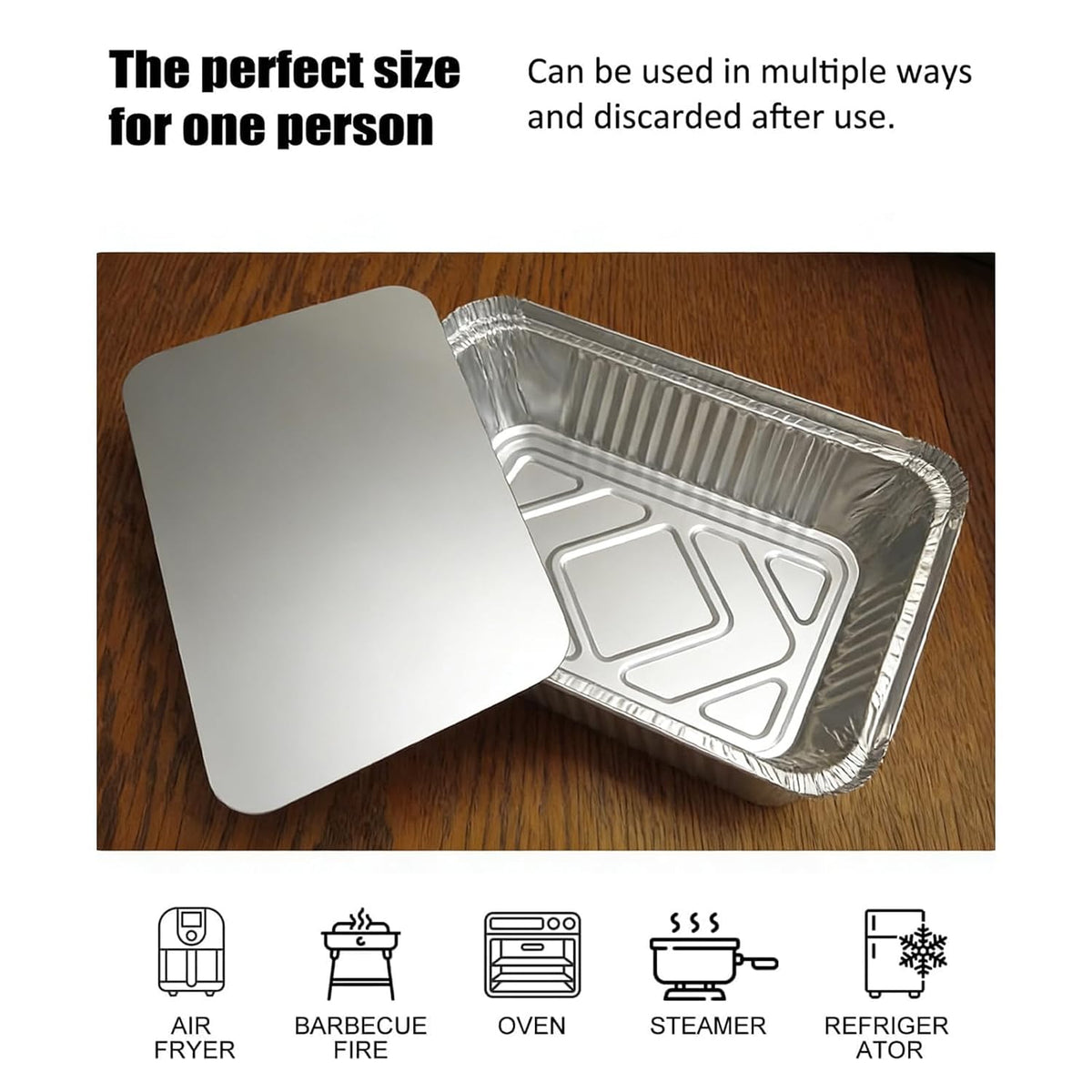Aluminum Foil Pans with Lids 20 Pack, Disposable Food Containers