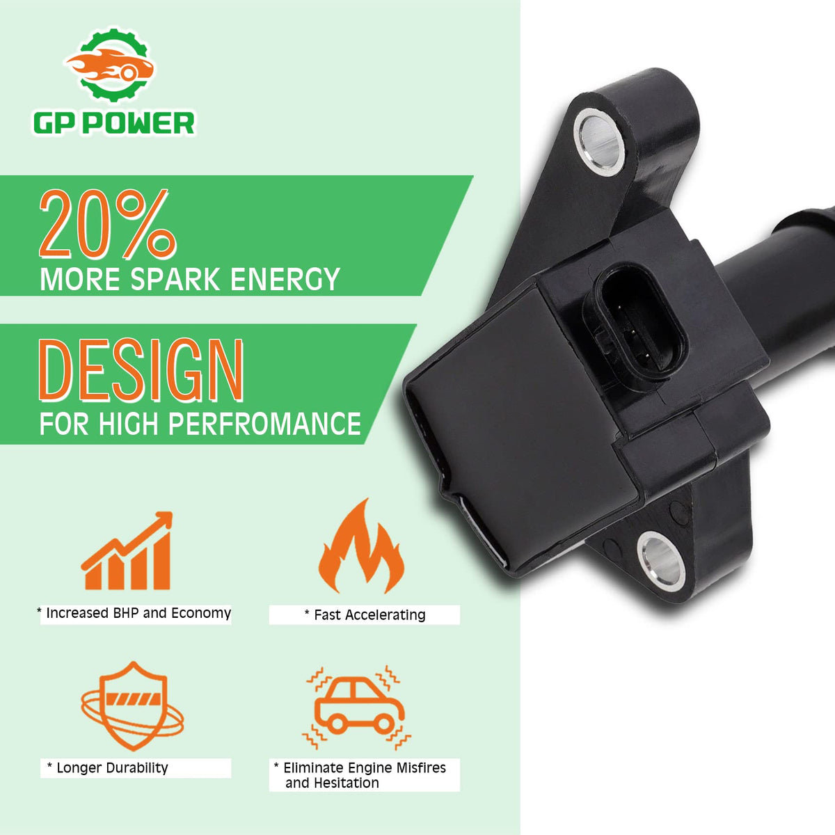 4PCS GP POWER Ignition Coil DS7G-12A366-BB UF735 DG-554 for FORD