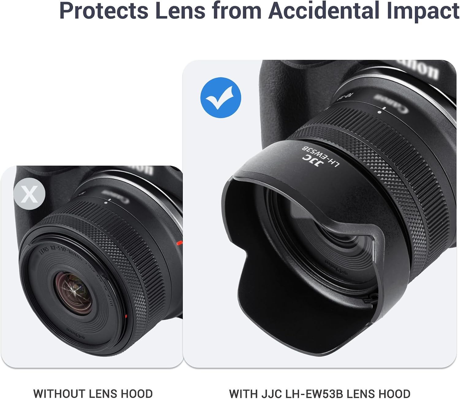 Lens Hood for Canon RF-S 10-18mm F4.5-6.3 is STM, Reversible Lens Shade Replace Canon EW-53B Lens Hood, Compatible