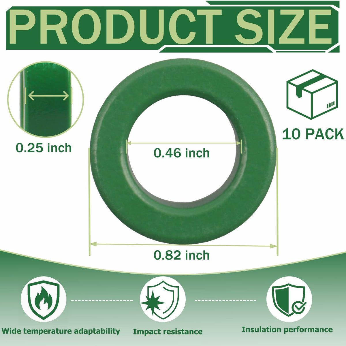 10 Pack Toroidal Ferrite Cores Suitable for FT-82-43 Ferrite Toroidal Core