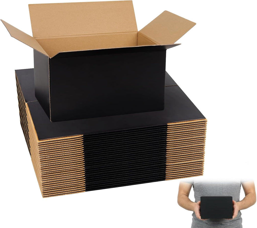 Black Shipping Boxes 6x4x4, 30 Pack Small Mailer & Packaging Boxes for Small Business, Heavy Duty Corrugated
